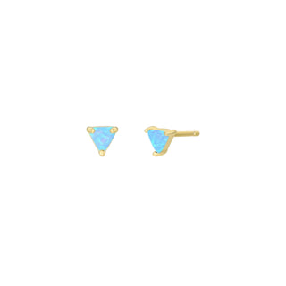Synthetic Blue Opal Mini Energy Gem Studs | Gold Plated