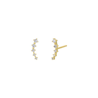 Crawler Studs | White CZ | Gold Vermeil