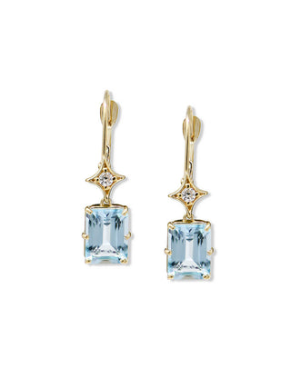 Blue Topaz Aurora Rectangle Drop Earrings