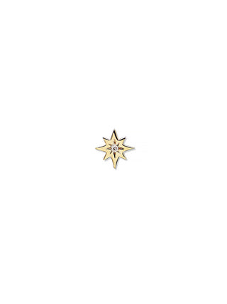 Single Tiny Starburst Diamond Stud | 14k