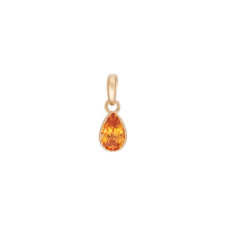 'Archive' No.11 Mandarin Spessartite Pear Garnet Charm - Anne Sportun Fine Jewellery