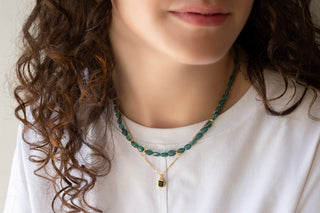 Candy Blue Tourmaline Beaded Necklace