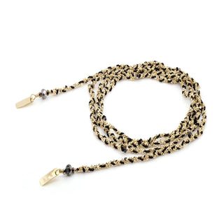 N° 182 Black Silk & Chain Braided Necklace Bracelet