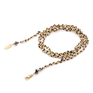 N° 182 Brown Silk & Chain Braided Necklace Bracelet