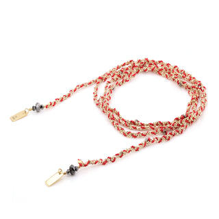 N° 182 Red Silk & Chain Braided Necklace Bracelet