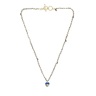 N° 782 Navy Heart Braided Gold Necklace / Bracelet
