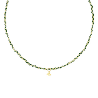 N° 822 Polki Diamond Mini Bell Braided Gold Choker