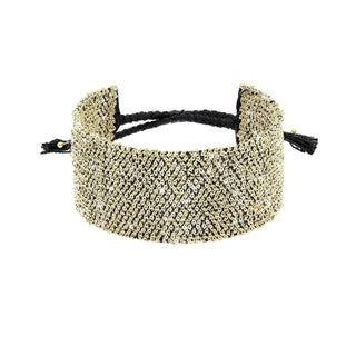 N° 829 Gold & Black Woven Cuff Bracelet