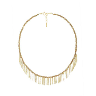 N° 942 Chain Fringe Braided Caramel Gold Choker