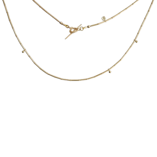 14k Gold Bugle Bead Necklace
