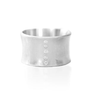 Diamond Line Cigar Band | Silver