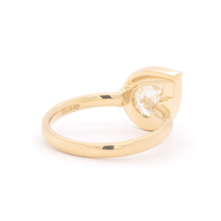 Custom Angled Bezel Prong Vintage Pear Ring