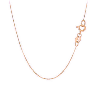 0.6mm Solid Box Link Chain | 14k Rose Gold