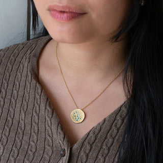 Large Seafoam Stardust Necklace On Body - N1530GD37