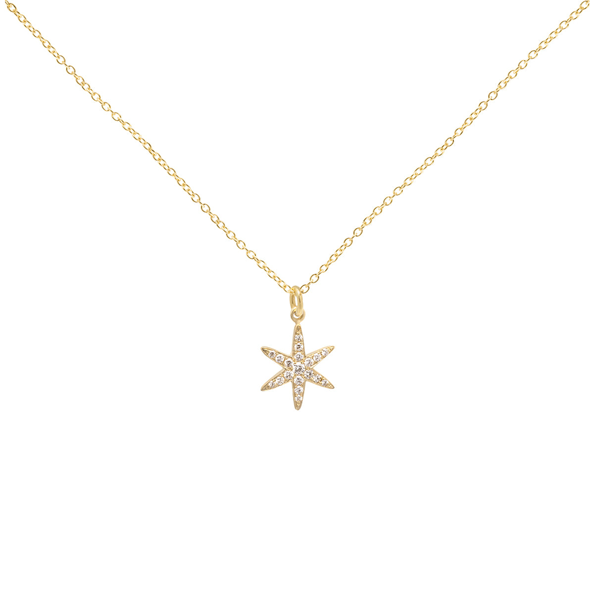 Pave diamond star best sale necklace