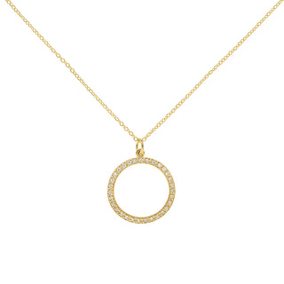 "Everlasting Love" Diamond Pave Open Circle Necklace