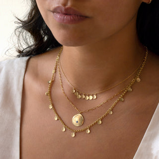 Luna Star Coin Paper Clip Necklace