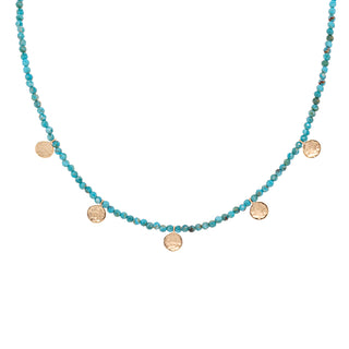 'Wrap' Gemstone Mini Hammered Disc Station Necklace - Anne Sportun Fine Jewellery