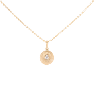 Medium 'Boulder' Pear Diamond Disc Necklace