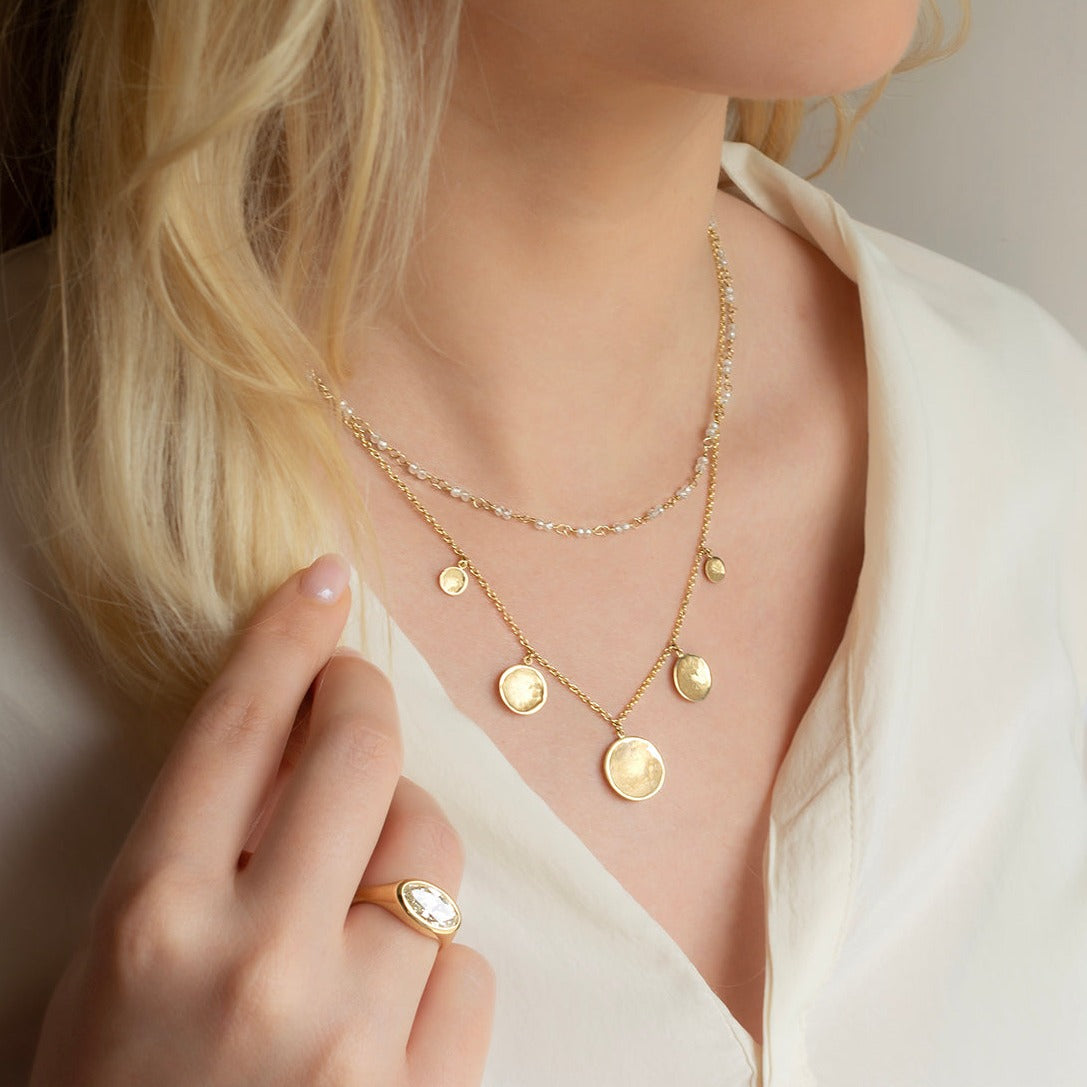 Hammered disc pendant deals