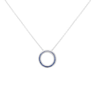 'Cove' Ombre Sapphire Open Circle Necklace