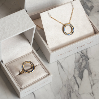 'Cove' Ombre Sapphire Open Circle Necklace