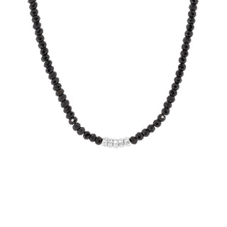 Center 5 Hammered Bead Natural Gemstone Necklace