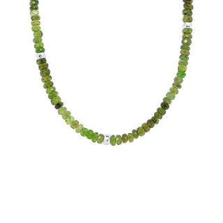 Scatter 5 Hammered Bead Natural Gemstone Necklace