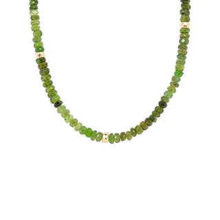Scatter 5 Hammered Bead Natural Gemstone Necklace
