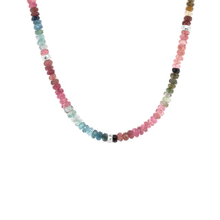 Scatter 5 Hammered Bead Natural Gemstone Necklace