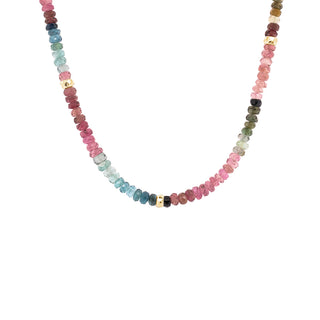 Scatter 5 Hammered Bead Natural Gemstone Necklace