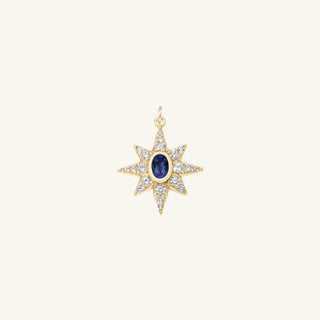 Small Pavé Sapphire Starburst Pendant