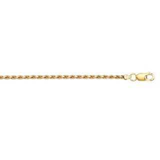 1.8mm Solid Diamond Cut Rope Link Bracelet | Gold