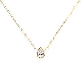 0.50ct Pear Lab Diamond Bezel Set Necklace