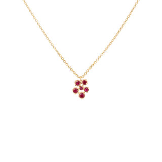 Small Flower Cluster Ruby Festival Necklace