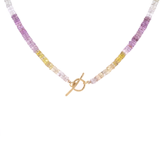 *One of Kind* Ombre Rainbow Sapphire Toggle Necklace