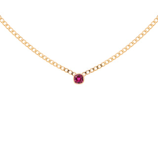 'Archive' 5mm Cushion Burmese Ruby Necklace
