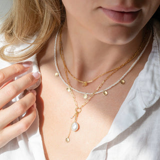 'Wrap' Gemstone Mini Hammered Disc Station Necklace - Anne Sportun Fine Jewellery