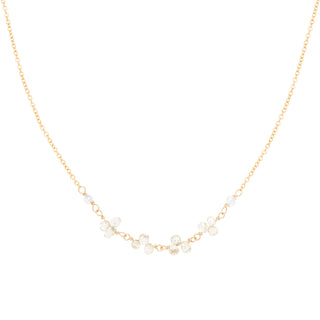 3.05ct Yellow Diamond Briolette Flower Cluster Necklace