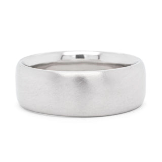 'Heritage' 8mm Straight Edge Comfort Band - 14k White Gold