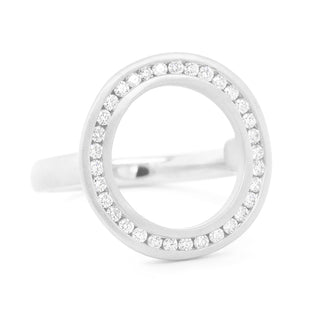 Channel Diamond Organic Large Circle Ring