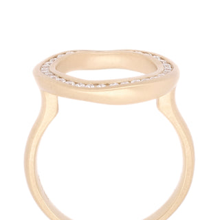 Channel Diamond Organic Large Circle Ring