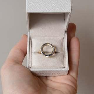 'Cove' Ombre Sapphire Open Circle Ring
