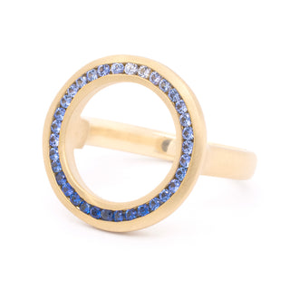 'Cove' Ombre Sapphire Open Circle Ring