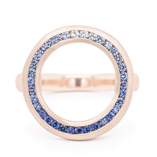 'Cove' Ombre Sapphire Open Circle Ring