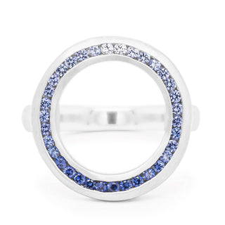 'Cove' Ombre Sapphire Open Circle Ring