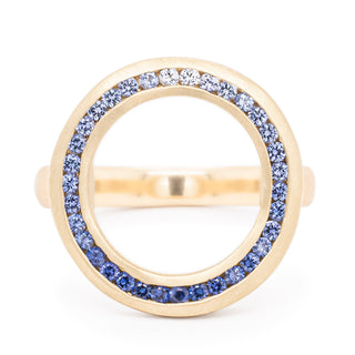 'Cove' Ombre Sapphire Open Circle Ring