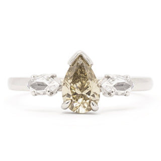 Champagne Diamond Pear w/ Rose Cut Marquises Ring - Final Sale