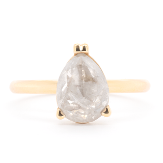2.12ct Rose Cut Pear Grey Diamond Ring - Anne Sportun Fine Jewellery