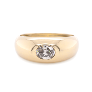 One-Of-A-Kind Oval Champagne Diamond Bombe Ring
